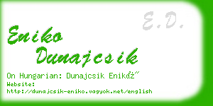 eniko dunajcsik business card